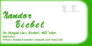 nandor biebel business card